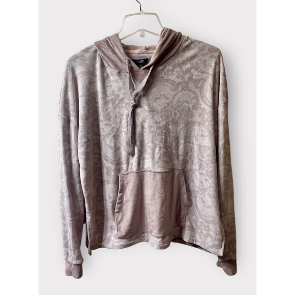 SIMPLY VERA WANG Pink Hooded Extra Soft Velour Lounge Sleep Pullover Top Small - Picture 2 of 11